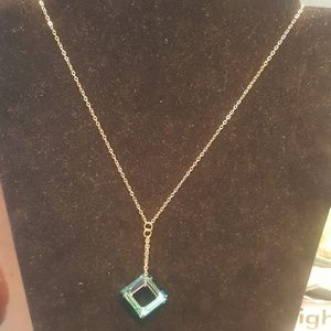 Veridier Swarovski Bermuda Blue Crystal Necklace